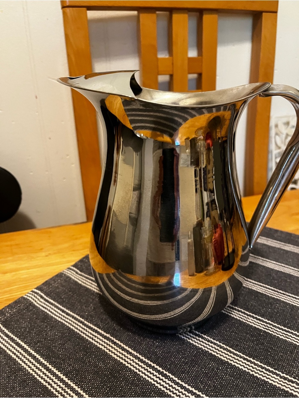 Polished Stainless Steel Pitcher - Silver Finish